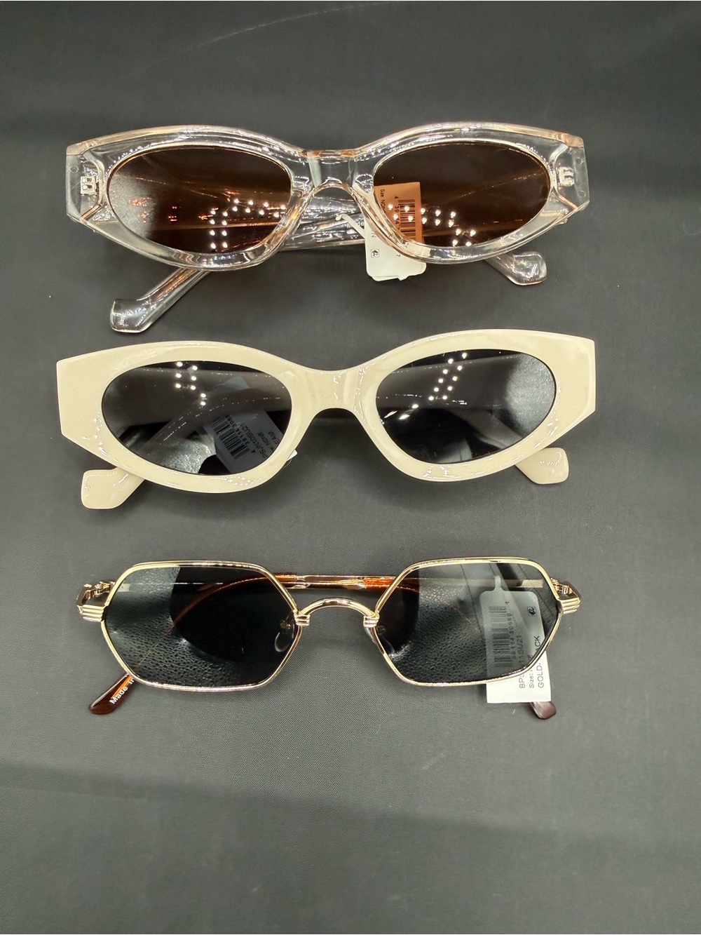 Nordstrom Women's Sunglasses Trio — Clear, Cream & Gold Frames